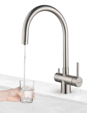 Смеситель для кухни Paulmark HELLER He213218-BS на мойку нержавеющая сталь